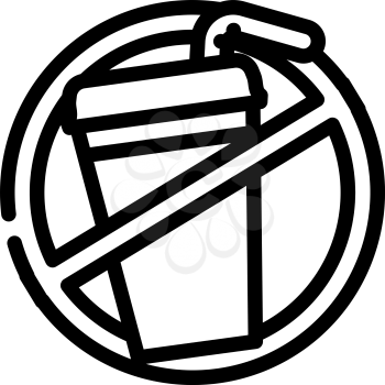 refusal from soda line icon vector. refusal from soda sign. isolated contour symbol black illustration
