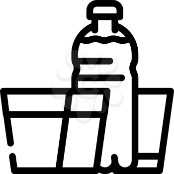daily water intake line icon vector. daily water intake sign. isolated contour symbol black illustration