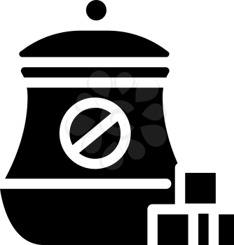 cancel sugar glyph icon vector. cancel sugar sign. isolated contour symbol black illustration