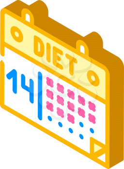 calendar diet isometric icon vector. calendar diet sign. isolated symbol illustration