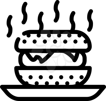 fast food smell line icon vector. fast food smell sign. isolated contour symbol black illustration