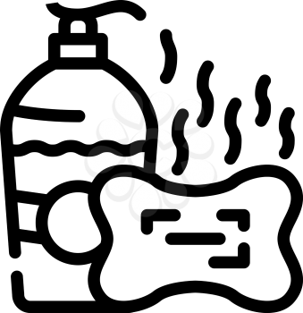 soap smell line icon vector. soap smell sign. isolated contour symbol black illustration