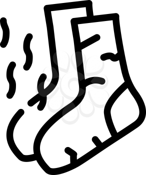 socks smell line icon vector. socks smell sign. isolated contour symbol black illustration