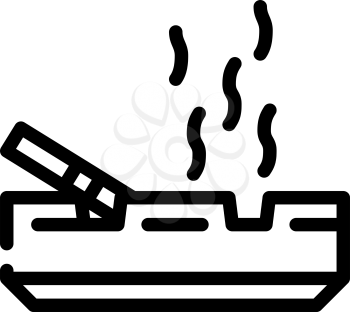 smoking smell line icon vector. smoking smell sign. isolated contour symbol black illustration
