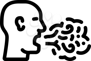 smell from mouth line icon vector. smell from mouth sign. isolated contour symbol black illustration