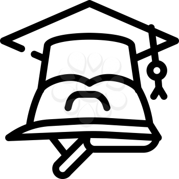 helmet and graduation cap line icon vector. helmet and graduation cap sign. isolated contour symbol black illustration