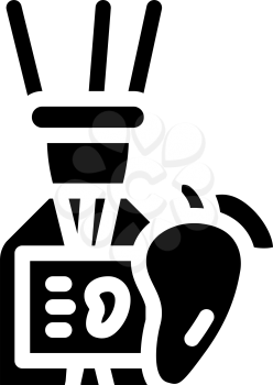 aroma diffuser mango glyph icon vector. aroma diffuser mango sign. isolated contour symbol black illustration