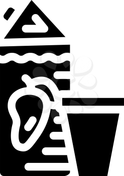 juice mango glyph icon vector. juice mango sign. isolated contour symbol black illustration