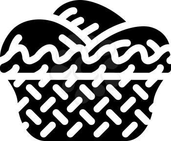 basket with mango glyph icon vector. basket with mango sign. isolated contour symbol black illustration