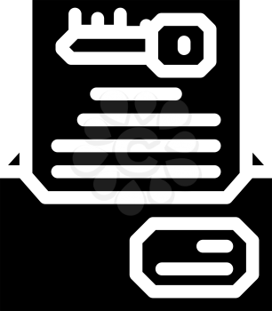 digital encryption key glyph icon vector. digital encryption key sign. isolated contour symbol black illustration
