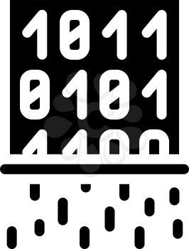 data deletion glyph icon vector. data deletion sign. isolated contour symbol black illustration