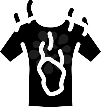 dirty clothes smell glyph icon vector. dirty clothes smell sign. isolated contour symbol black illustration
