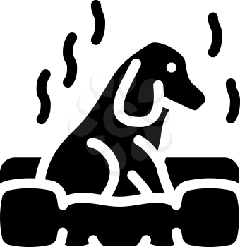 dog smell glyph icon vector. dog smell sign. isolated contour symbol black illustration