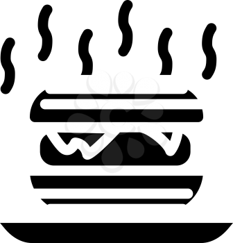 fast food smell glyph icon vector. fast food smell sign. isolated contour symbol black illustration