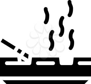 smoking smell glyph icon vector. smoking smell sign. isolated contour symbol black illustration