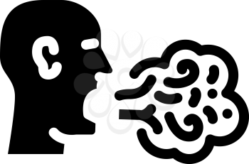 smell from mouth glyph icon vector. smell from mouth sign. isolated contour symbol black illustration