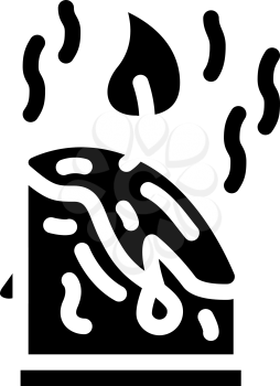aroma candles glyph icon vector. aroma candles sign. isolated contour symbol black illustration