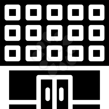 school building glyph icon vector. school building sign. isolated contour symbol black illustration