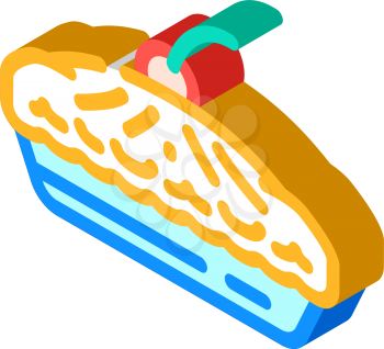 pie with cherry berry dessert isometric icon vector. pie with cherry berry dessert sign. isolated symbol illustration