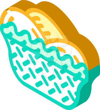 basket with mango isometric icon vector. basket with mango sign. isolated symbol illustration