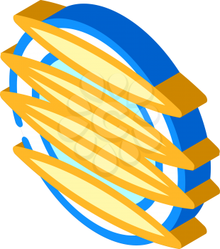 cut mango on plate isometric icon vector. cut mango on plate sign. isolated symbol illustration
