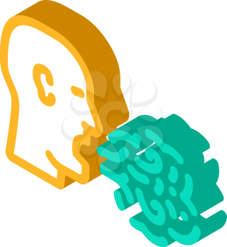 smell from mouth isometric icon vector. smell from mouth sign. isolated symbol illustration