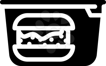 hamburger lunchbox glyph icon vector. hamburger lunchbox sign. isolated contour symbol black illustration