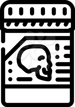poison package line icon vector. poison package sign. isolated contour symbol black illustration