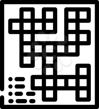 crossword game line icon vector. crossword game sign. isolated contour symbol black illustration