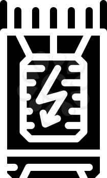 bullet stun gun glyph icon vector. bullet stun gun sign. isolated contour symbol black illustration