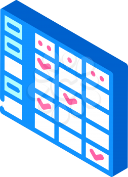 class calendar isometric icon vector. class calendar sign. isolated symbol illustration