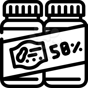 sale discount peanut butter bottles line icon vector. sale discount peanut butter bottles sign. isolated contour symbol black illustration