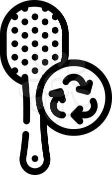 hairbrush zero waste accessory line icon vector. hairbrush zero waste accessory sign. isolated contour symbol black illustration