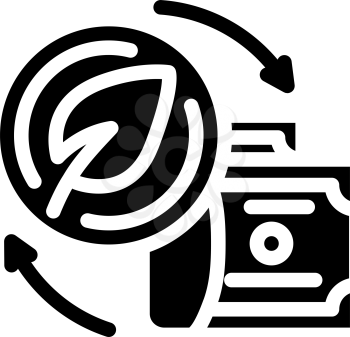 exchange money to chia cryptocurrency glyph icon vector. exchange money to chia cryptocurrency sign. isolated contour symbol black illustration