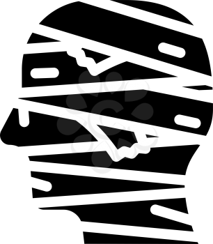 mummy fear glyph icon vector. mummy fear sign. isolated contour symbol black illustration