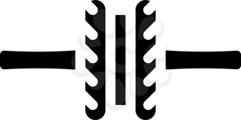 press roller gym equipment glyph icon vector. press roller gym equipment sign. isolated contour symbol black illustration