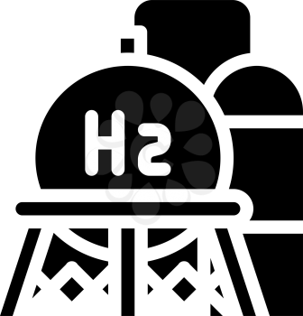 storage hydrogen tank glyph icon vector. storage hydrogen tank sign. isolated contour symbol black illustration