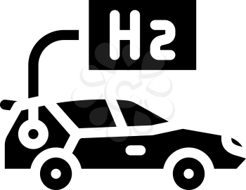 car hydrogen transport glyph icon vector. car hydrogen transport sign. isolated contour symbol black illustration