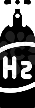 cylinder hydrogen gas glyph icon vector. cylinder hydrogen gas sign. isolated contour symbol black illustration