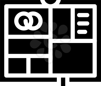 photo album wedding accessory glyph icon vector. photo album wedding accessory sign. isolated contour symbol black illustration