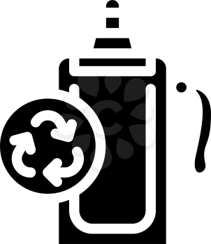 soft water bottle zero waste glyph icon vector. soft water bottle zero waste sign. isolated contour symbol black illustration