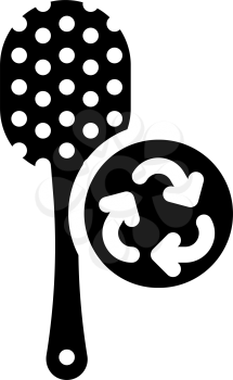 hairbrush zero waste accessory glyph icon vector. hairbrush zero waste accessory sign. isolated contour symbol black illustration