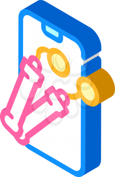 electronic skipping rope gym device isometric icon vector. electronic skipping rope gym device sign. isolated symbol illustration