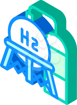 storage hydrogen tank isometric icon vector. storage hydrogen tank sign. isolated symbol illustration