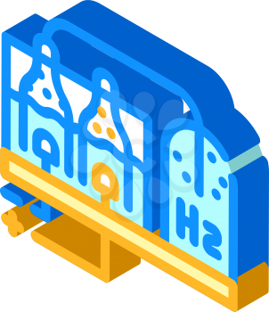 hydrogen production process isometric icon vector. hydrogen production process sign. isolated symbol illustration
