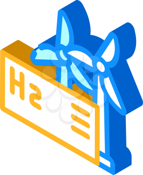 wind energy hydrogen production isometric icon vector. wind energy hydrogen production sign. isolated symbol illustration
