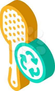 hairbrush zero waste accessory isometric icon vector. hairbrush zero waste accessory sign. isolated symbol illustration