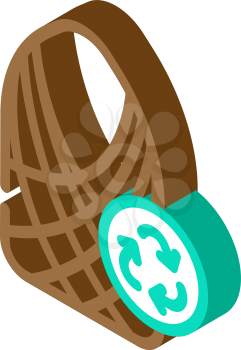 string bag zero waste isometric icon vector. string bag zero waste sign. isolated symbol illustration