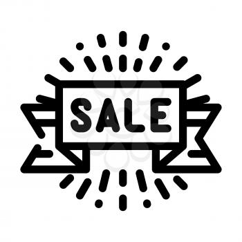 ribbon sale line icon vector. ribbon sale sign. isolated contour symbol black illustration