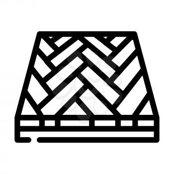 parquet floor line icon vector. parquet floor sign. isolated contour symbol black illustration